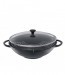 Ponev wok s  steklenim pokrovom „Provence“ 36 cm, črna