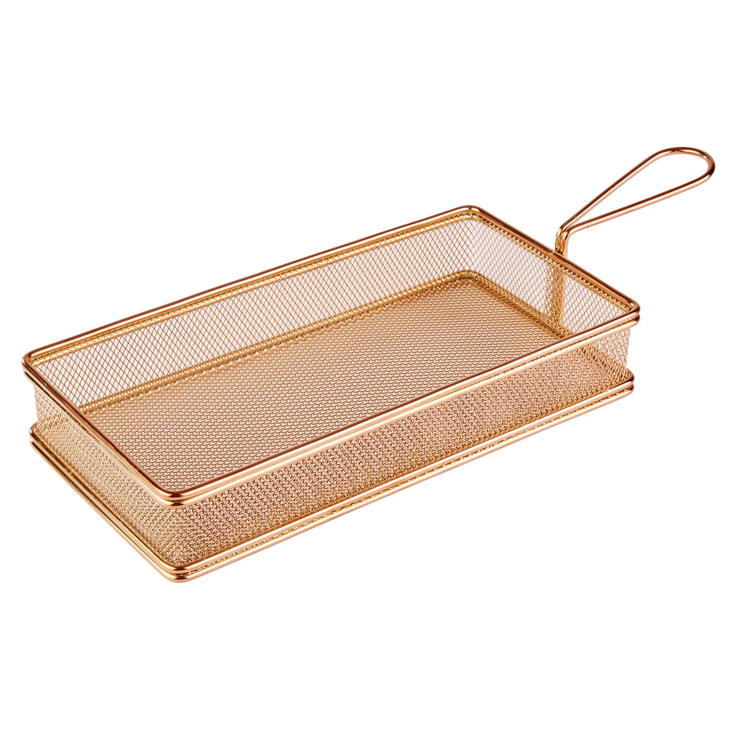 Košare za cvrtje 26 x 13 cm, v: 5 cm nerjaveče jeklo, videz bakra