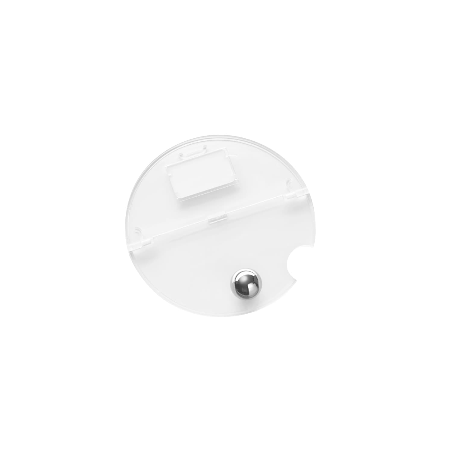 Pokrov okrogel Ø 14,5 cm transp. plastika, kromiran gumb