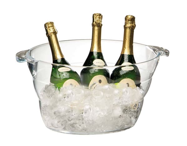 Posoda za vino/penino, pribl. 47 x 28 cm, V: 23 cm, plastična, transparentna