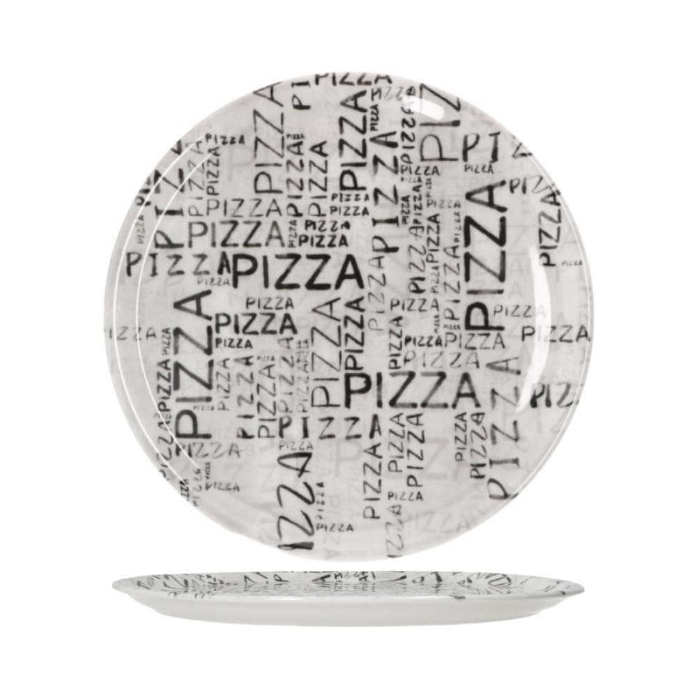 Pizza krožnik Napoli 33cm White & Black 6 kos